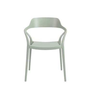 Silla apilable en polipropileno verde Renata