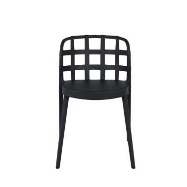 Silla apilable negra en polipropileno Gina
