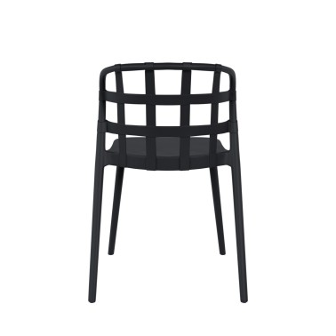 Silla apilable negra en polipropileno Gina
