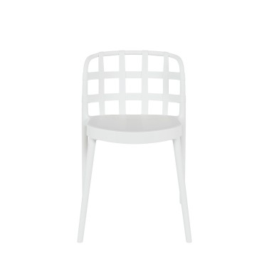 Silla apilable blanca en polipropileno Gina