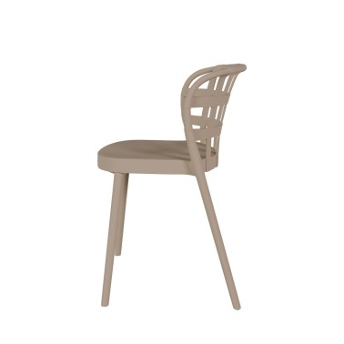 Silla apilable beige en polipropileno Gina