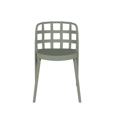 Silla apilable verde en polipropileno Gina