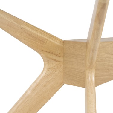 Mesa de comedor de cristal y roble Della