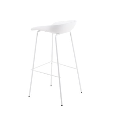 Taburete alto en polipropileno blanco ALENE