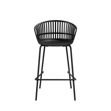 Taburete en polipropileno negro AXEL