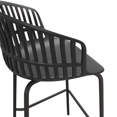 Taburete en polipropileno negro AXEL