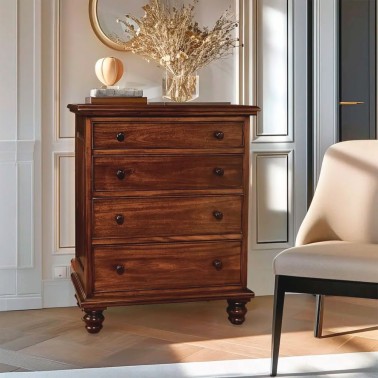 Comoda clasica de madera con 4 cajones