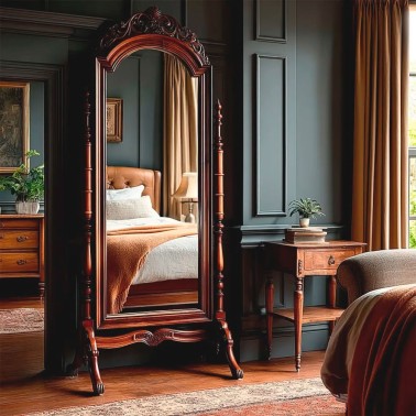 Espejo vestidor clasico madera tallada