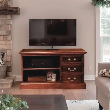 Mueble de TV clasico con 3 cajones