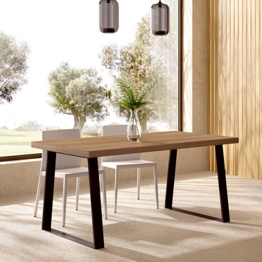 Mesa de comedor 140x90 con patas metalicas UDO