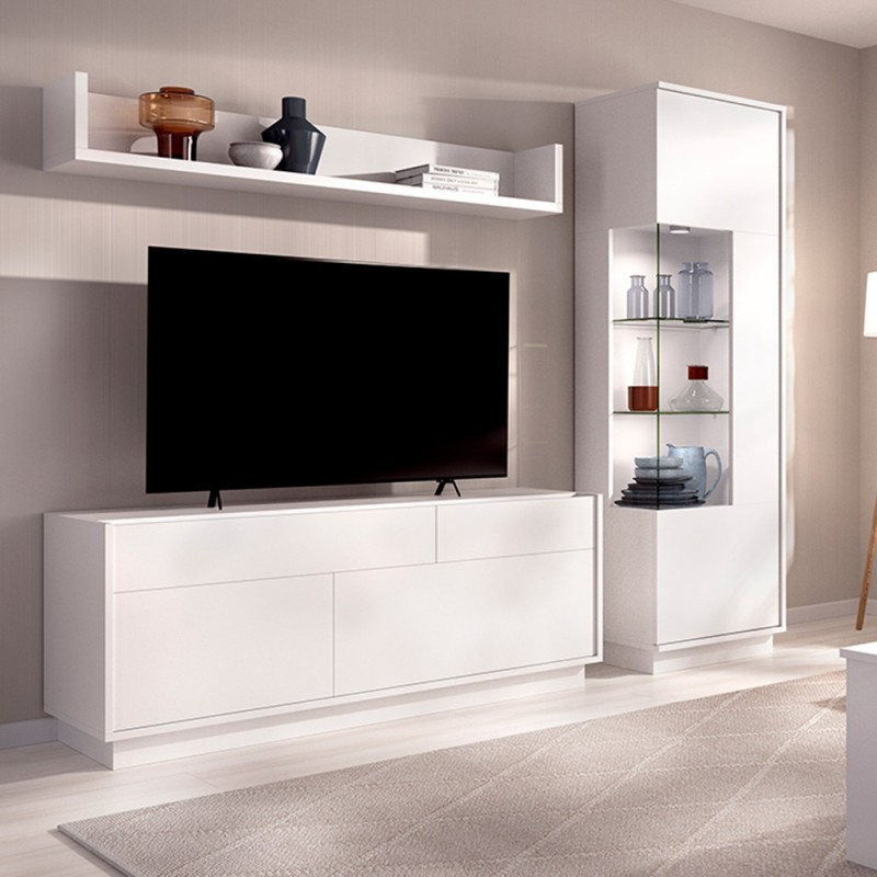 Mueble de salon blanco ancho 205 cm UDO 7