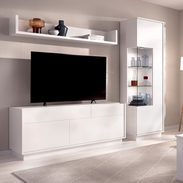 Mueble de salon blanco ancho 205 cm UDO 7