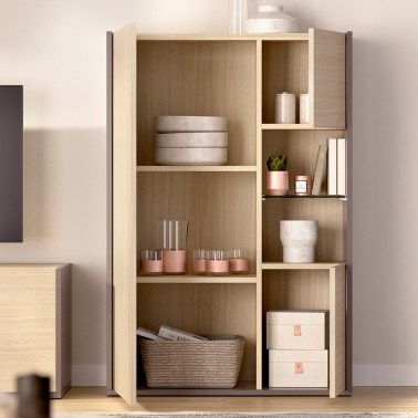 Mueble de salon roble y grafito UDO 8