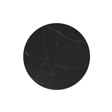 Mesa redonda porcelanico y metal Fiorella negro/negro