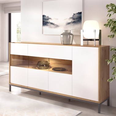 Aparador con 4 puertas y 2 cajones 178x45x87 UDO
