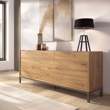 Aparador nordico bajo 2 cajones + 2 puertas 150x45x65 UDO