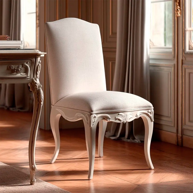 Silla clasica tapizado blanco Killy