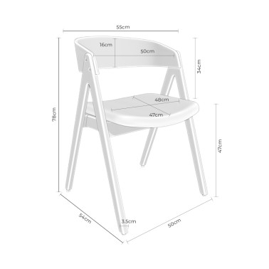 Silla madera con brazos roble natural y tapizado gris oscuro RINA