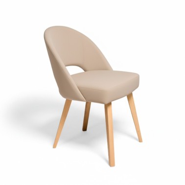 Silla tapizada pata nordica de madera LARA