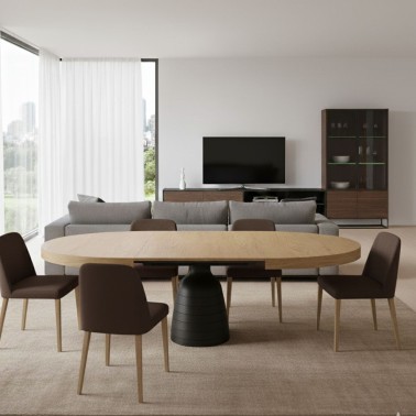 Mesa redonda extensible pie central HASEN