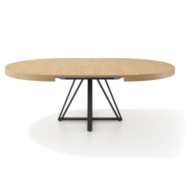 Mesa redonda extensible comedor patas metal  RAILL de Rodri Diseño