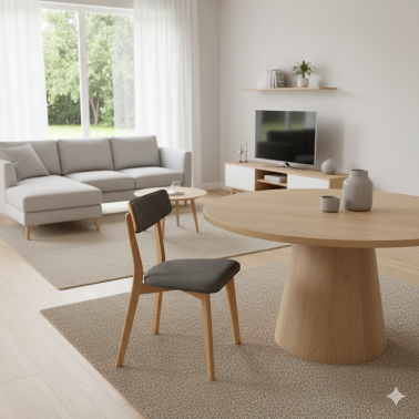 Silla de comedor de madera de roble estilo nordico ANAIS