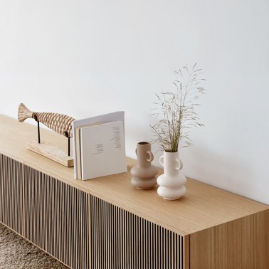 Mueble tv nordico de madera 4 puertas Vertik - Demarques