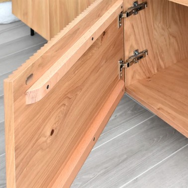 Mueble tv nordico de madera 4 puertas Ovre - Demarques