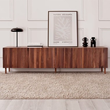 Mueble tv nordico de madera 4 puertas Ovre - Demarques