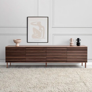 Mueble tv nordico de madera 4 puertas Lakesberg