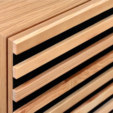 Mueble tv nordico de madera 4 puertas Lakesberg patas metalicas