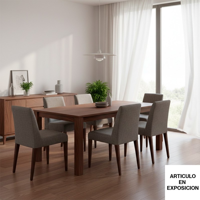 silla tapizada con patas de madera de haya Mini