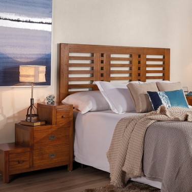 Cabcero de madera para cama 150cm con barrotes