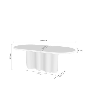 Mesa comedor microcemento travertino 220 cm Lorraine