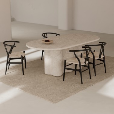 Mesa comedor microcemento travertino 220 cm Lorraine