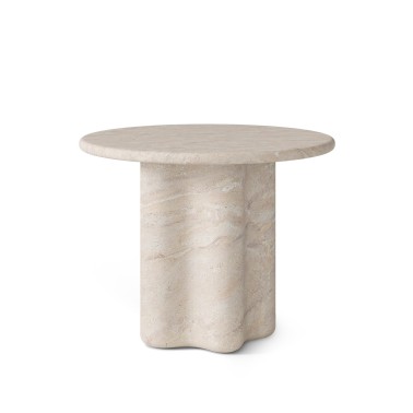 mesa redonda microcemento travertino Michelle