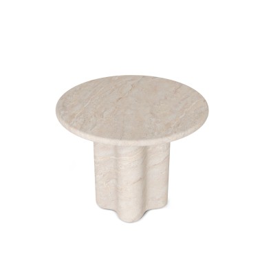 Mesa comedor redonda microcemento travertino Michelle