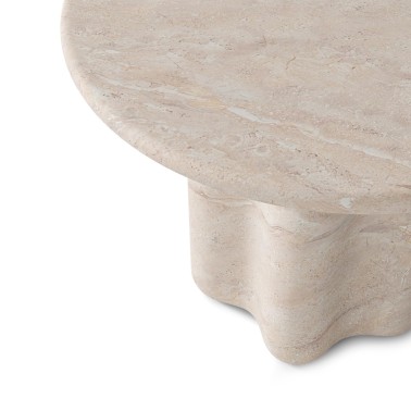 Mesa comedor redonda microcemento travertino Michelle