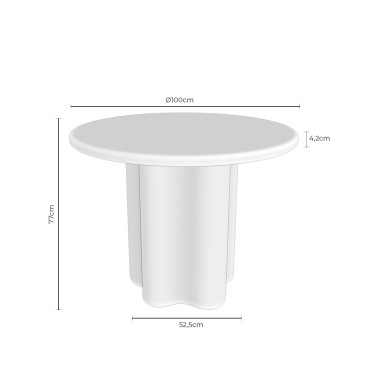 Mesa comedor redonda microcemento travertino Michelle