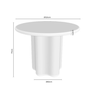 Mesa comedor redonda microcemento travertino Michelle