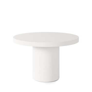 Mesa comedor redonda microcemento blanco Thelma