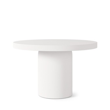 Mesa comedor redonda microcemento blanco Thelma