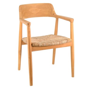 Silla de comedor de madera con reposabrazos Hiroshima