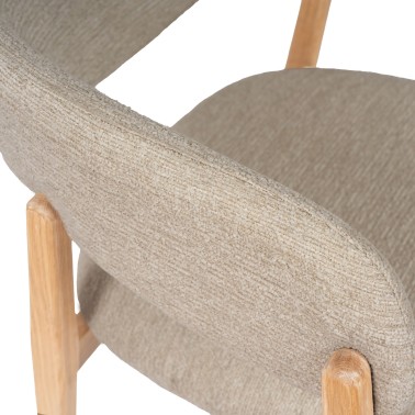 Silla de madera con brazos tapziados YVANNA