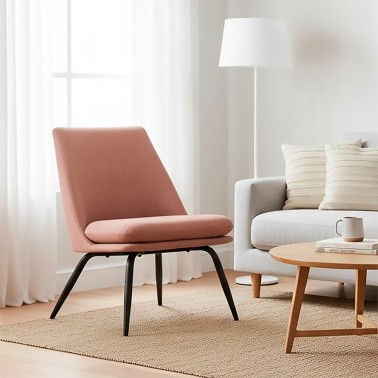Sillon tapizado Roma con estructura metalica negra