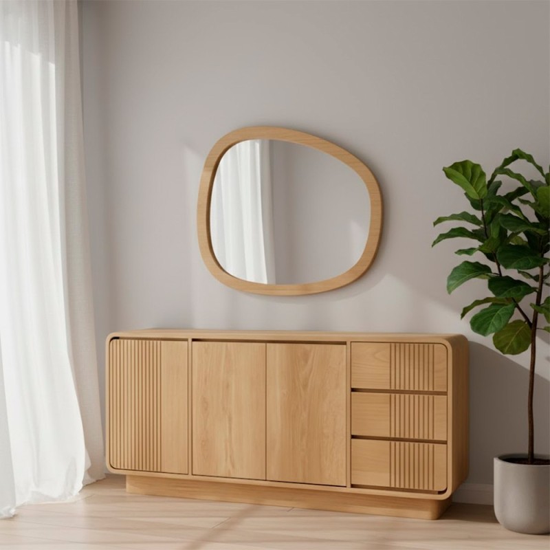 Aparador de madera con 3 puertas y 3 cajones en madera de teka Eyre Aparador de madera con 3 puertas y 3 cajones en madera de teka Eyre