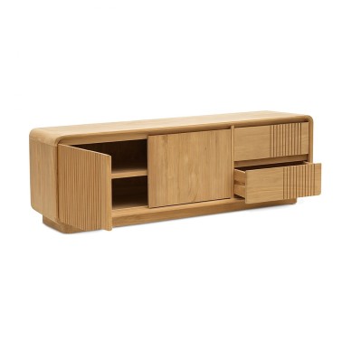 Mueble de Tv en madera con 2 puertas y 2 cajones Eyre Mueble de Tv en madera con 2 puertas y 2 cajones Eyre