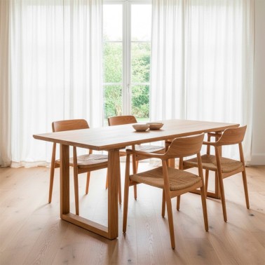 Mesa de comedor de madera de teka 180x95 Eyre