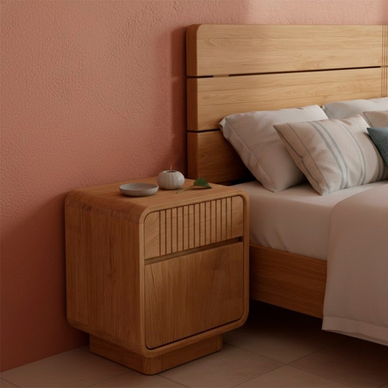 MESITA DE NOCHE DE MADERA CON 1 PUERTA Y 1 CAJON MESITA DE NOCHE DE MADERA CON 1 PUERTA Y 1 CAJON