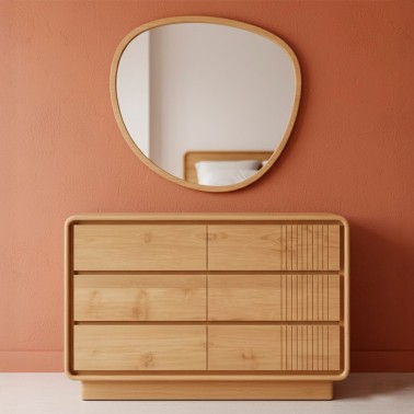 Comoda de madera de teka con 6 cajones Eyre